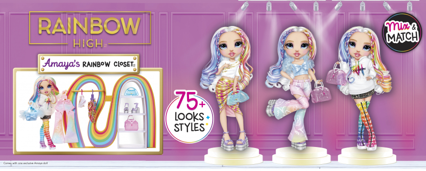 Rainbow High Amaya’s Rainbow Closet Playset with Fashion Doll art