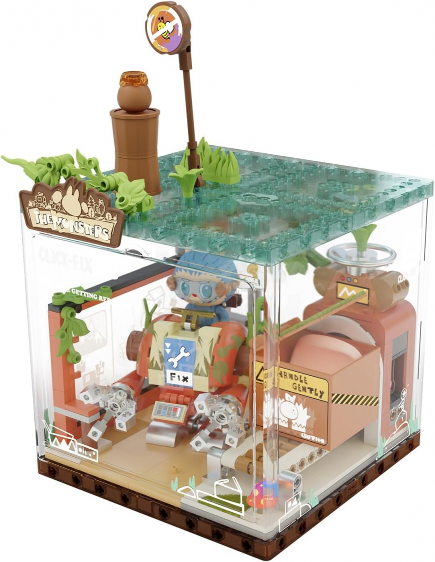 POP MART The Monsters Forest Secret Base Series Blocks-Juice Maker Click-Fix Lab Labubu Building set