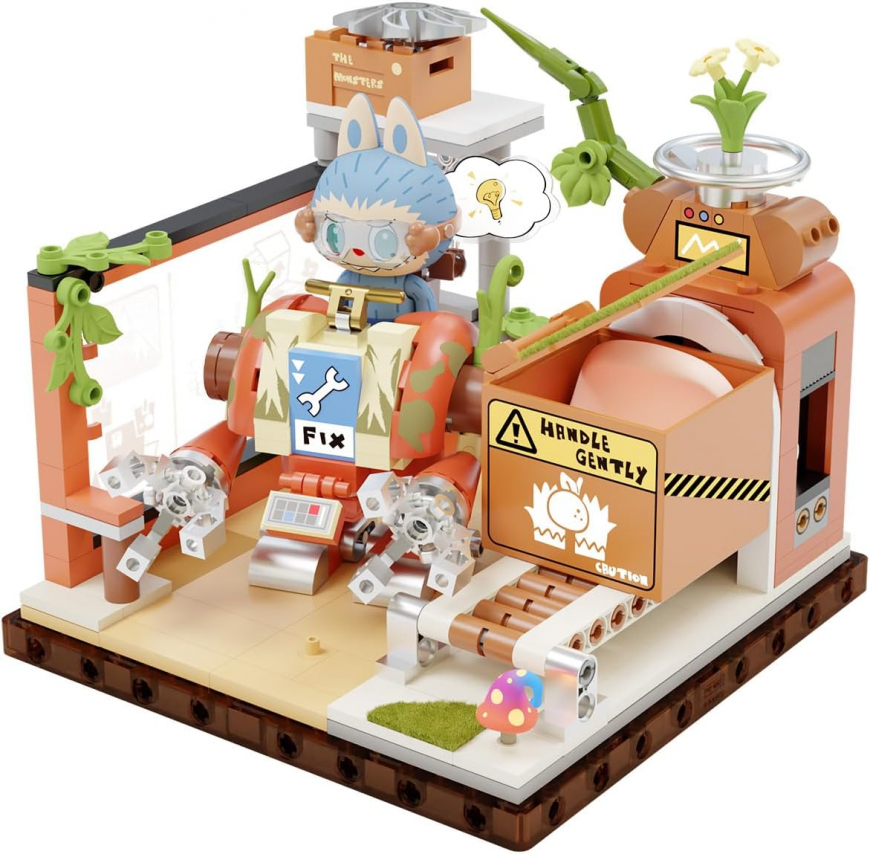 POP MART The Monsters Forest Secret Base Series Blocks-Juice Maker Click-Fix Lab Labubu Building set
