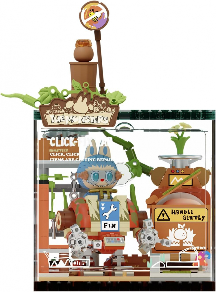 POP MART The Monsters Forest Secret Base Series Blocks-Juice Maker Click-Fix Lab Labubu Building set