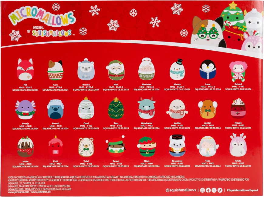 Squishmallows Original 24-Day Micromallows Holiday Plush Advent Calendar 2025
