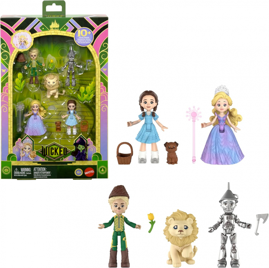 Wicked Oz Story set with Wicked For Good Glinda, Scarecrow, Dorothy, Tin Man and Lion mini dolls