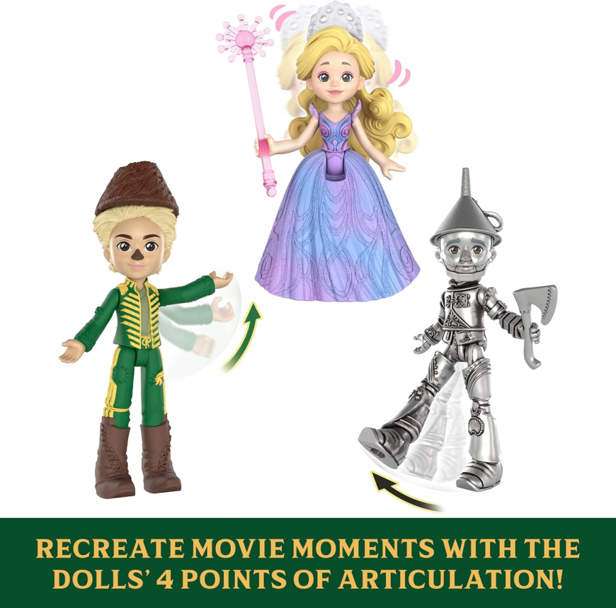 Wicked Oz Story set with Wicked For Good Glinda, Scarecrow, Dorothy, Tin Man and Lion mini dolls