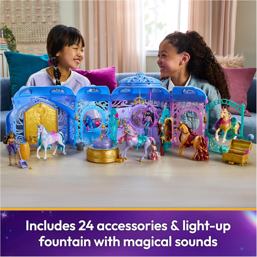 Unicorn Academy Starglow Fountain and Stable Playset with Wildstar