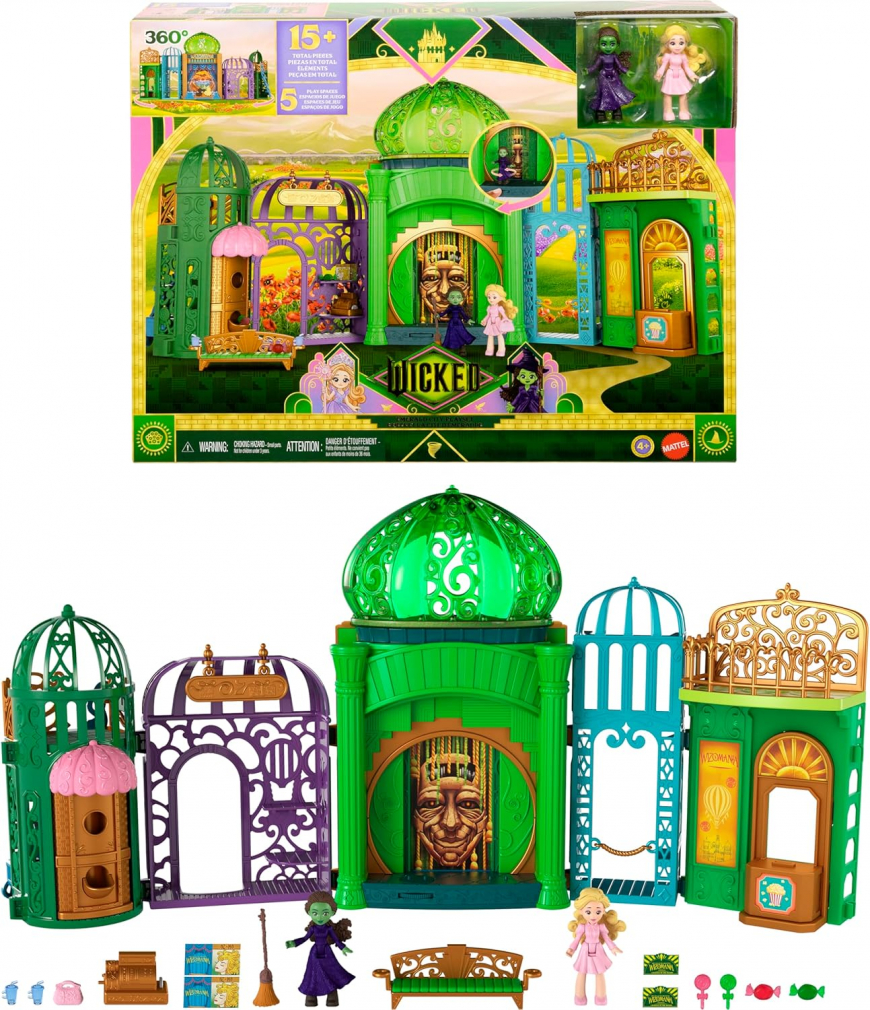 Wicked Emerald City Playset with Glinda & Elphaba Small Dolls