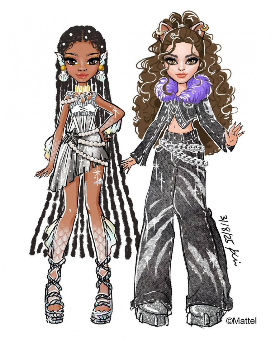 monster high katseye dolls concept art