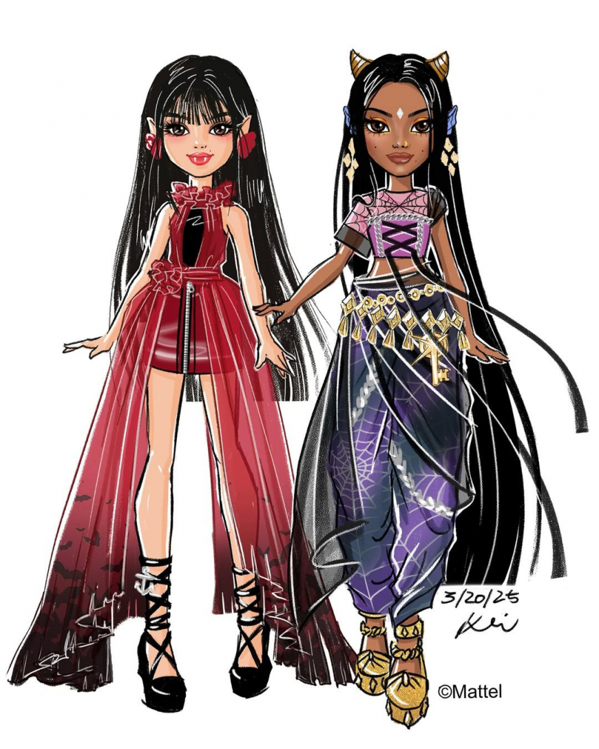 monster high katseye dolls concept art