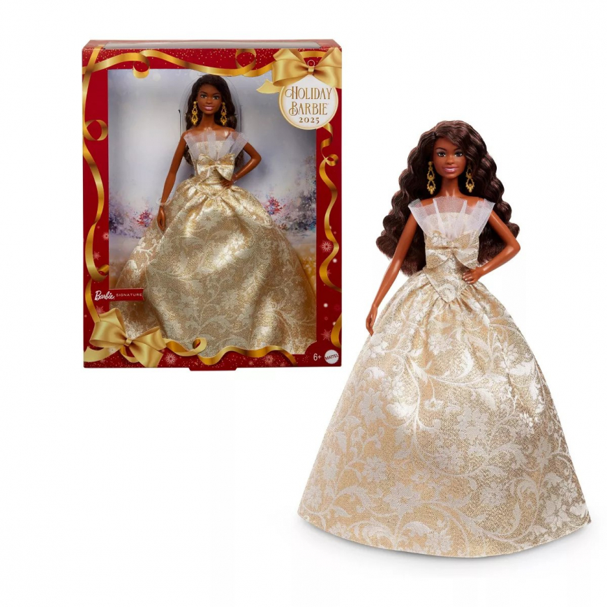 Barbie Holiday 2025 Brunette doll JBJ01 aa