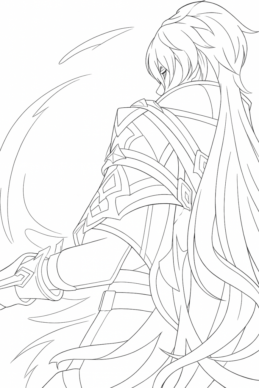 Genshin Impact Flins coloring page