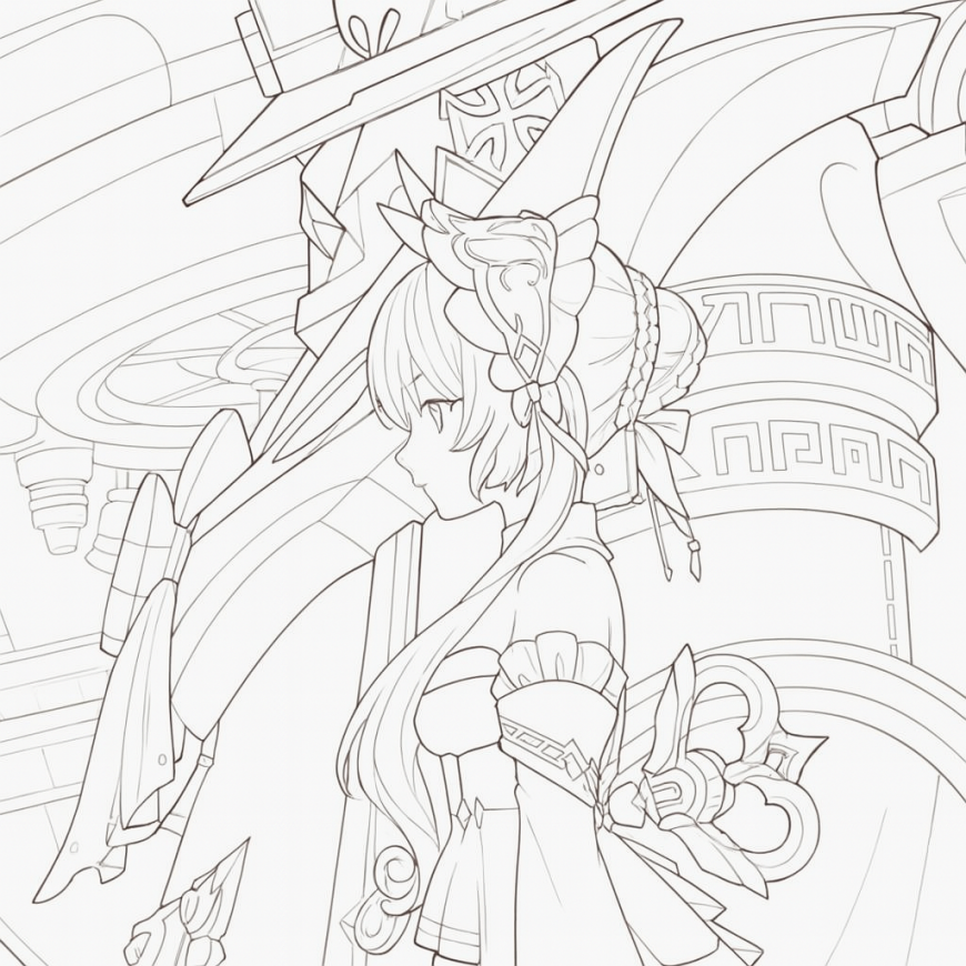 Genshin Impact Sandrone coloring page
