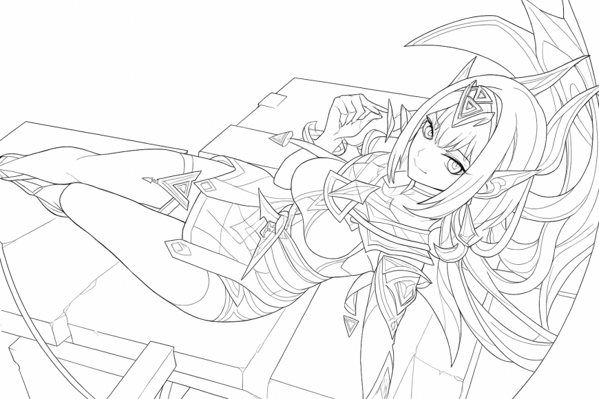 Genshin Impact Nefer coloring page