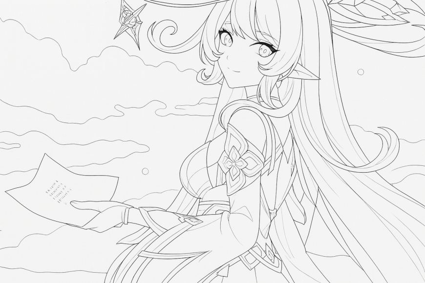 Genshin Impact Alice coloring page