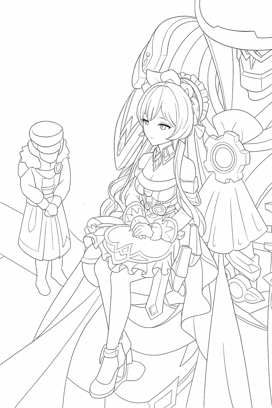 Genshin Impact Sandrone coloring page