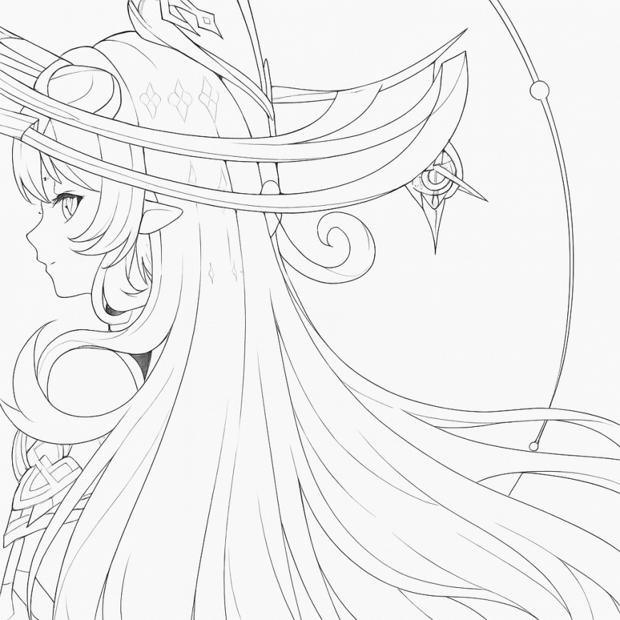 Genshin Impact Alice coloring page