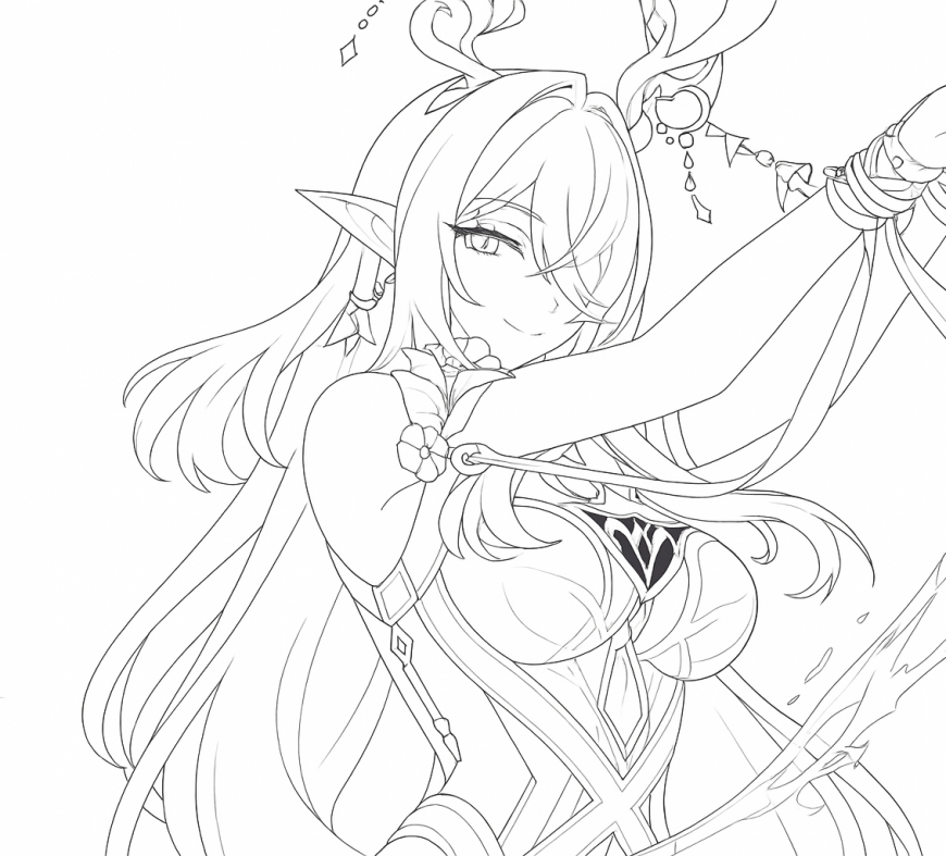 Genshin Impact Lauma coloring page