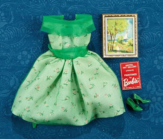 Barbie Signature Silkstone «Modern Art» green swing dress doll 2025