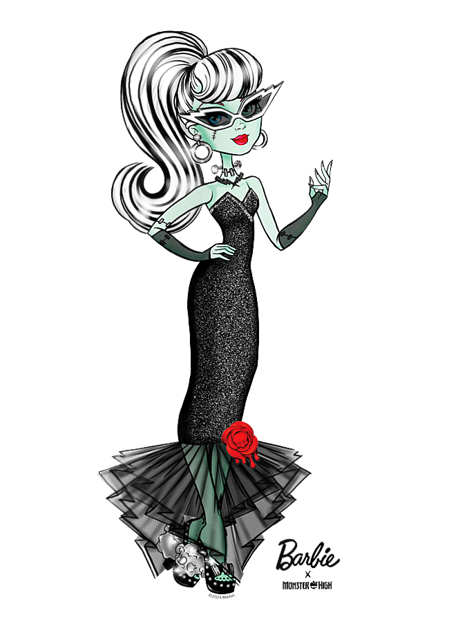 Monster High x Barbie Frankie in dress art