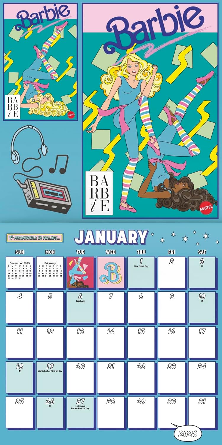 2026 Barbie Comic Wall Calendar