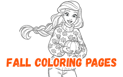 Ariel Fall Coloring Pages