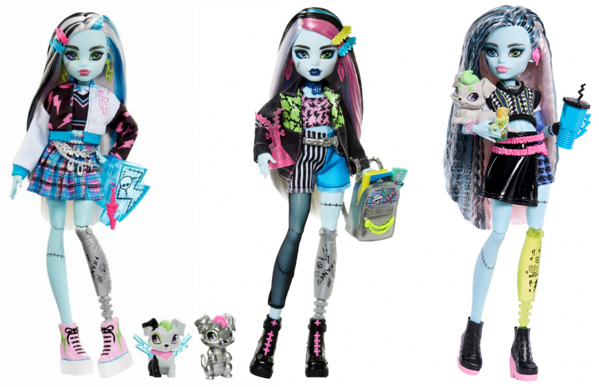 Evolution of Monster High G3 Frankie doll