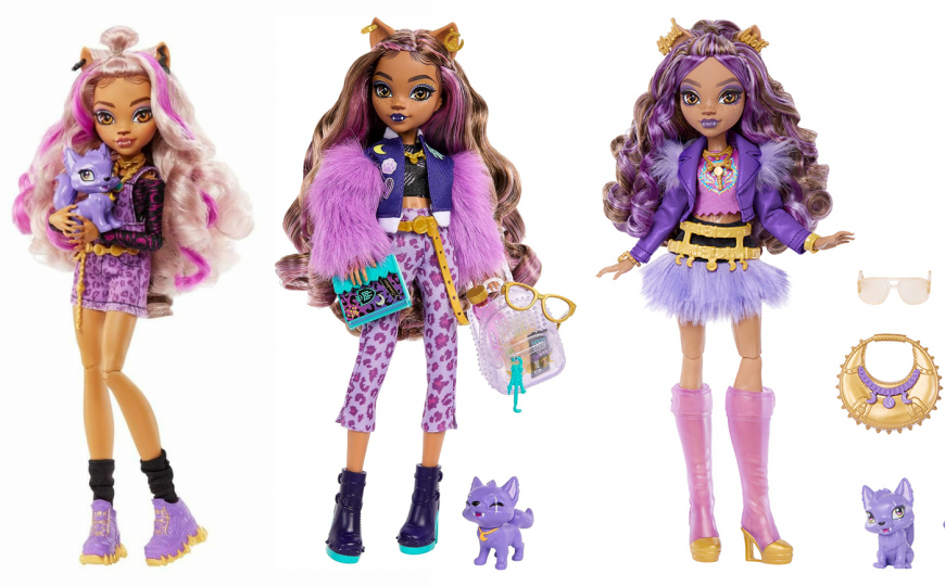 Evolution of Monster High G3 Clawdeen doll