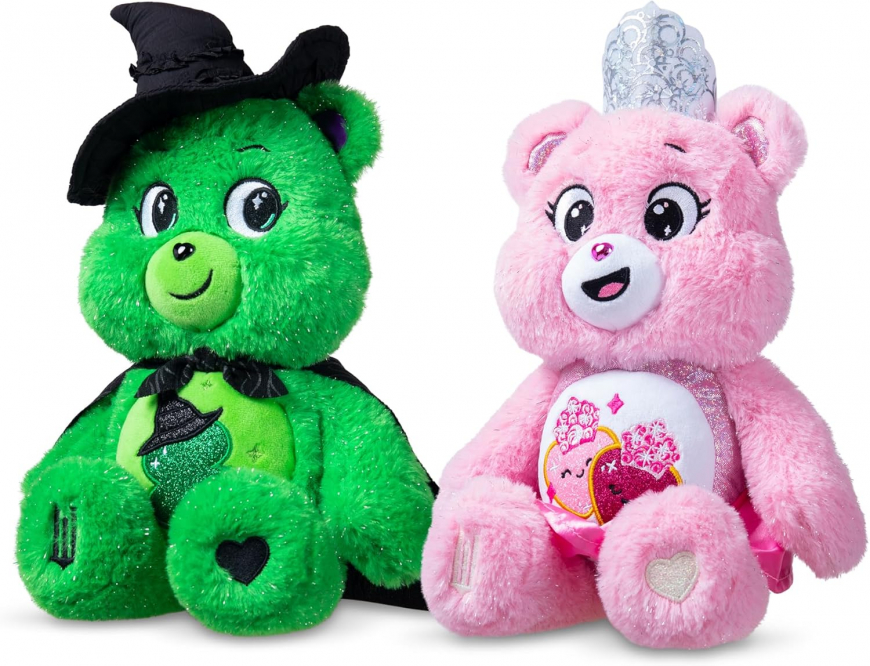 Care Bears x Wicked 2 set: Love-a-Lot Bear as Glinda and Luck Bear as Elphaba