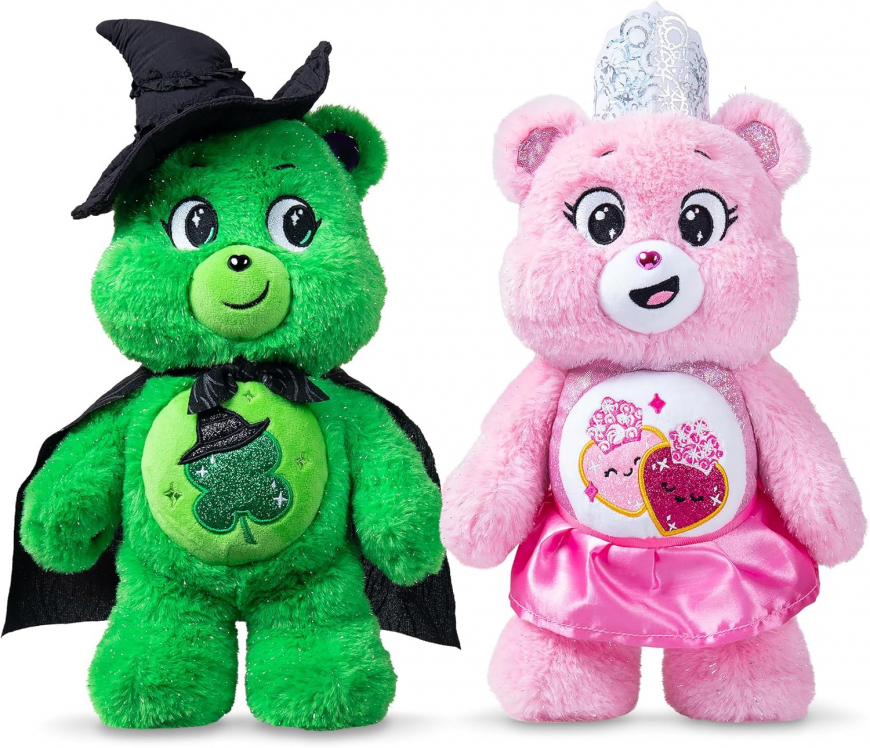 Care Bears x Wicked 2 set: Love-a-Lot Bear as Glinda and Luck Bear as Elphaba