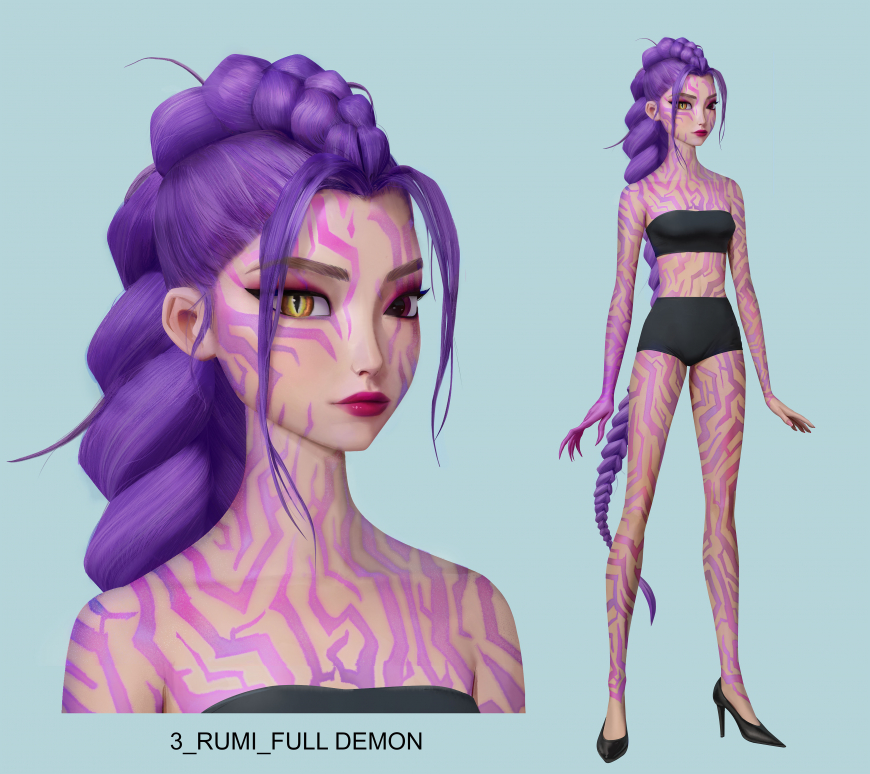 Kpopo demon hunters Rumi's demon marks