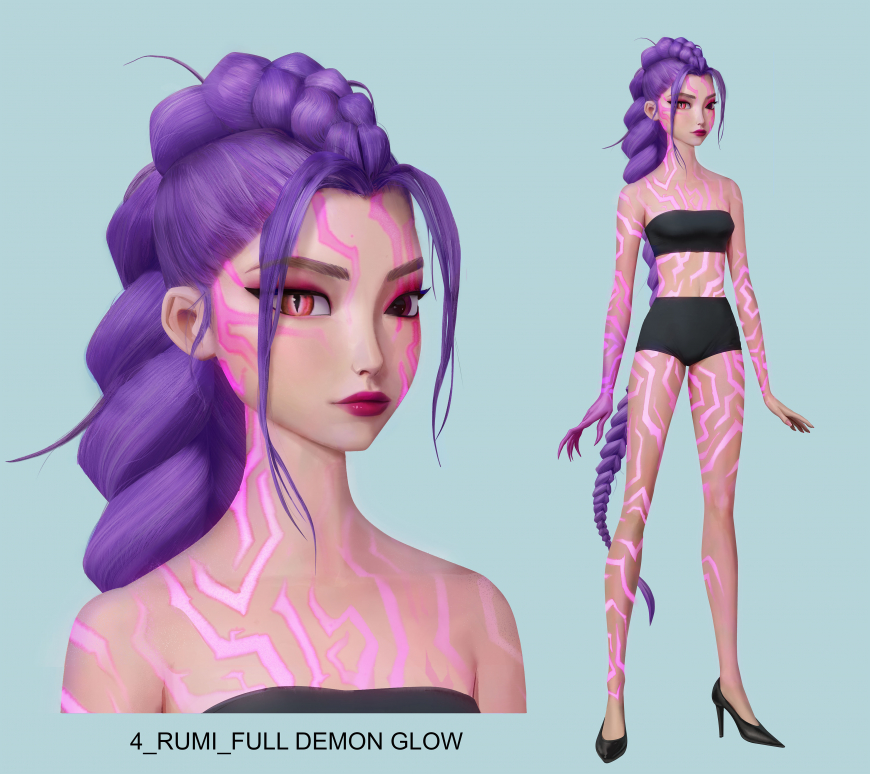 Kpopo demon hunters Rumi's demon marks