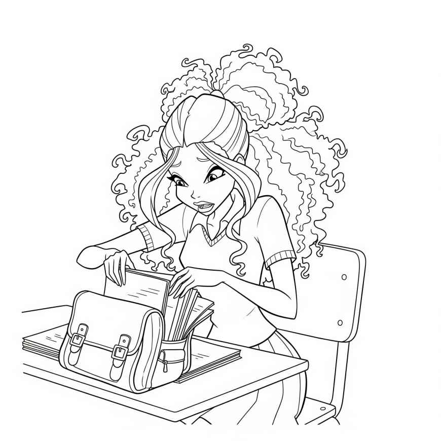 Where’s My Homework?! coloring page