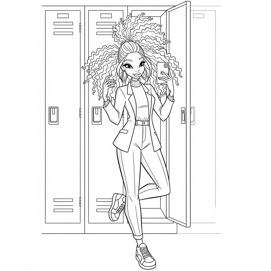 Chat Before the Bell coloring page