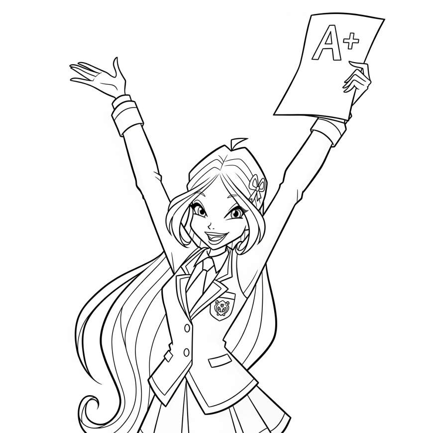 Top Grade for the Project Winx coloring page