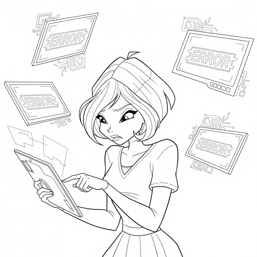 Glitch in the Project coloring page