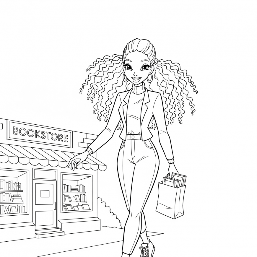 After the Bookstore coloring page Winx