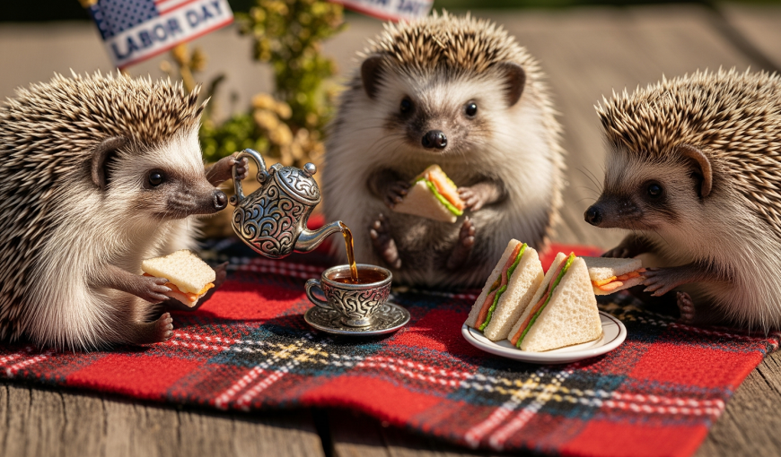 Cute and Creative Happy Labor Day Cards images with Hedgehogs and Hamsters