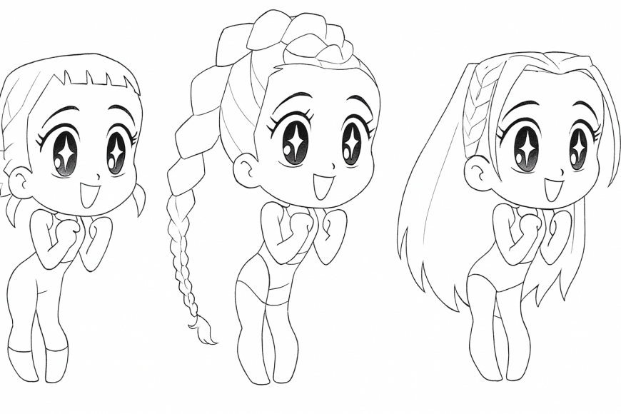 Chibi Zoey, Mira and Rumi coloring page