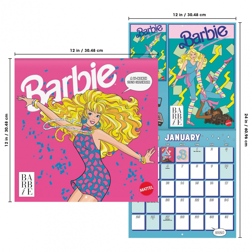 2026 Barbie Comic Wall Calendar