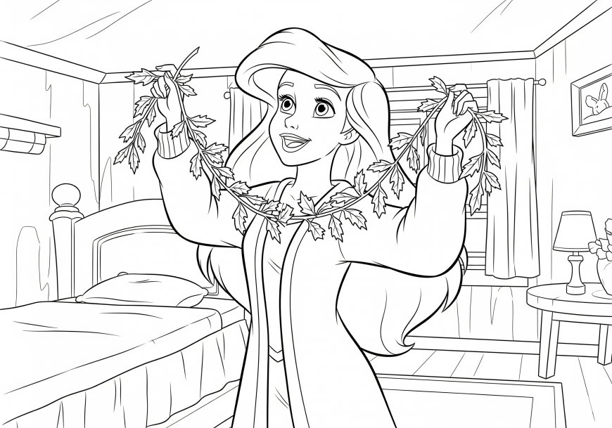 Ariel Coloring Page - Fall decorations
