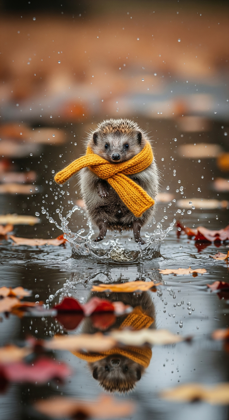 Cute Fall Phone Wallpapers with Hedgehogs
