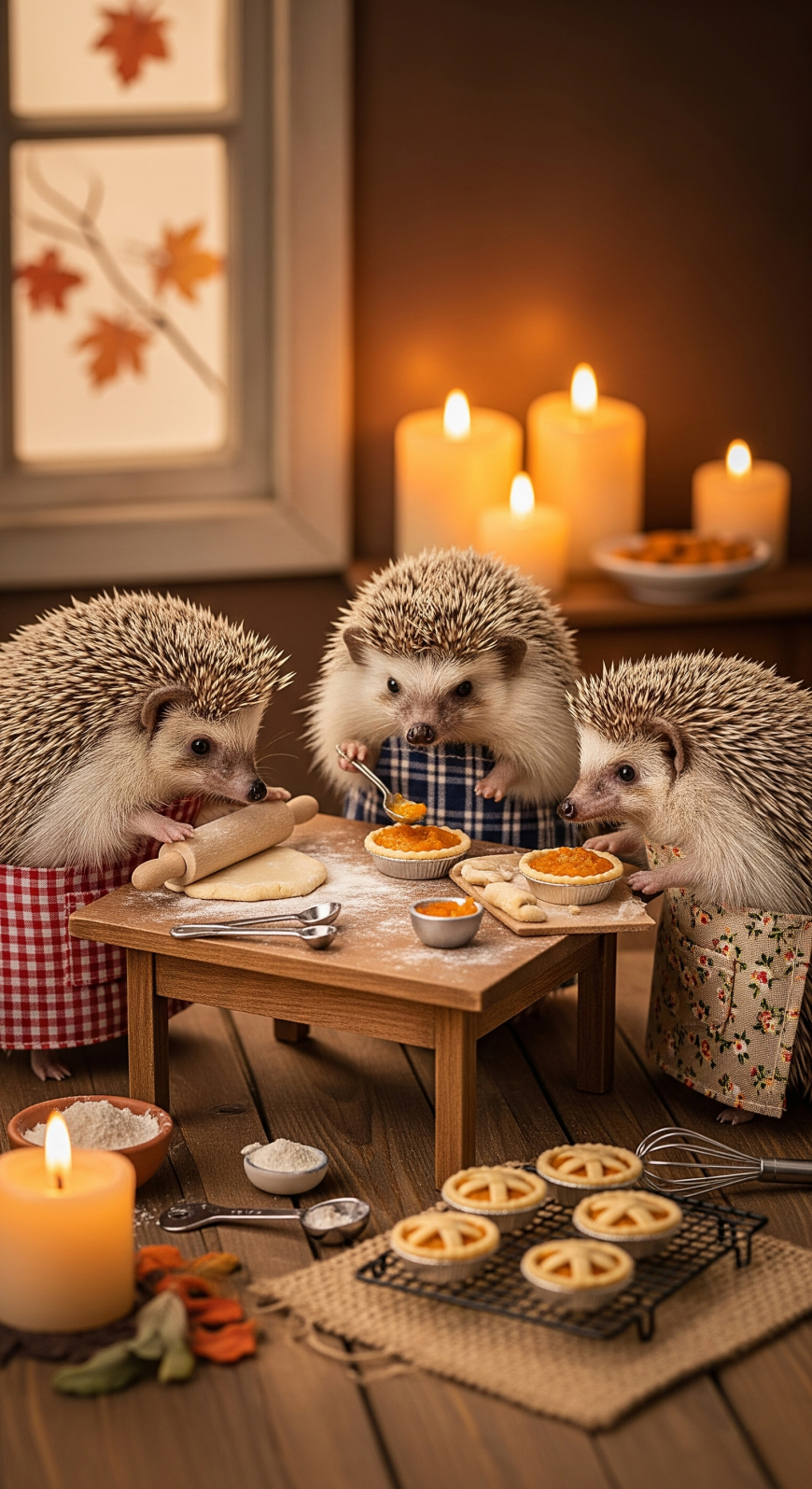 Cute Fall Phone Wallpapers with Hedgehogs