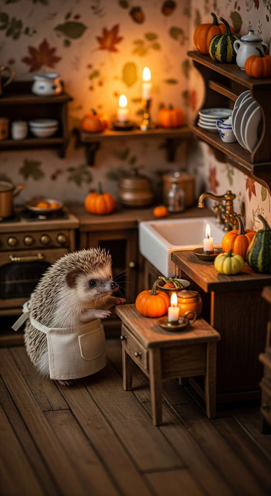 Cute Fall Phone Wallpapers with Hedgehogs