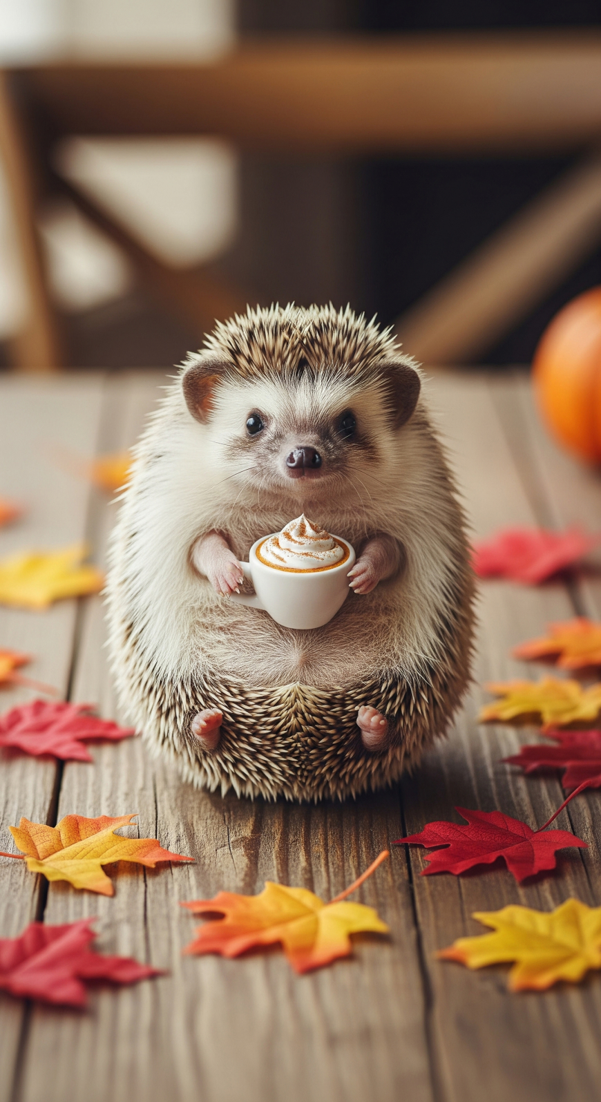 Cute Fall Phone Wallpapers with Hedgehogs