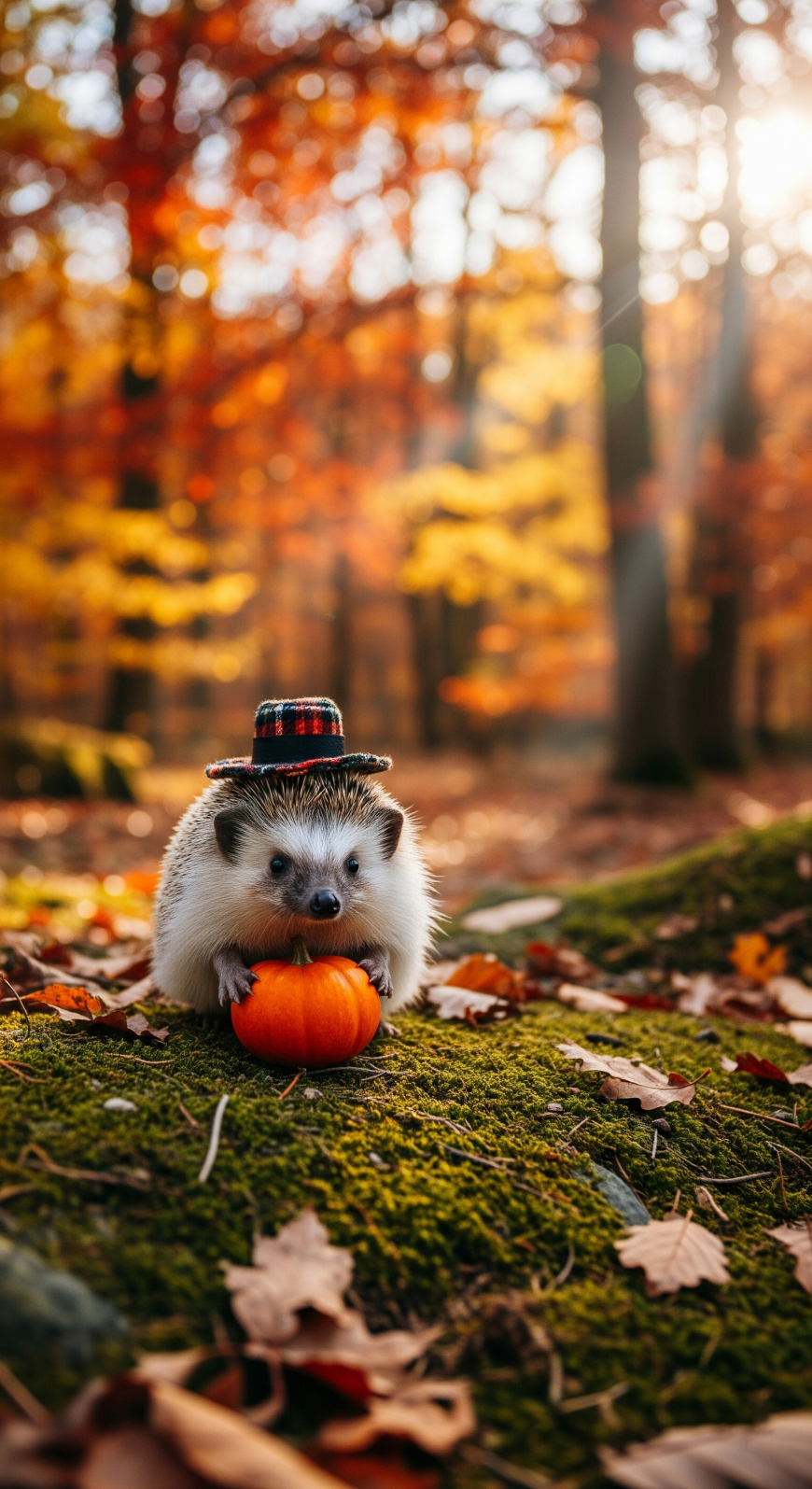 Cute Fall Phone Wallpapers with Hedgehogs
