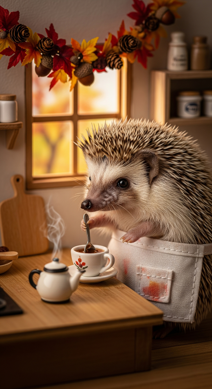 Cute Fall Phone Wallpapers with Hedgehogs