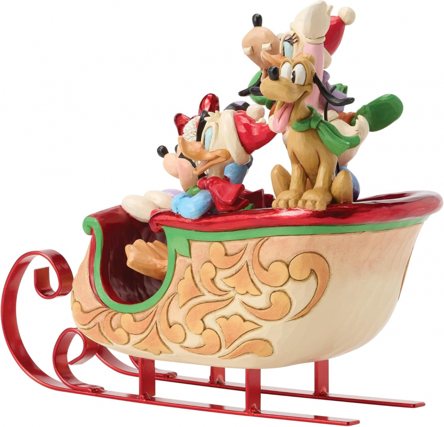 Enesco Disney Traditions by Jim Shore Mickey Mouse and Friends A Sleigh Full of Joy Figurine