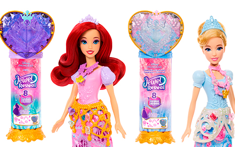 Mattel Disney Princess Jewel Reveal dolls: Cinderella, Ariel, Belle, Elsa and Anna