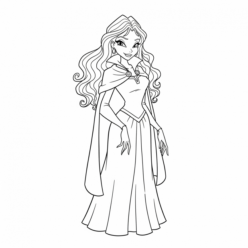 Winx style Mother Gothel coloring page