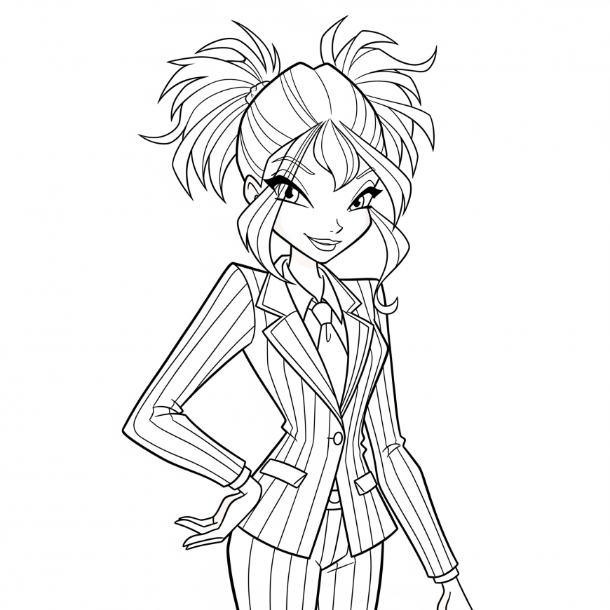 Winx style Beetlejuice coloring page