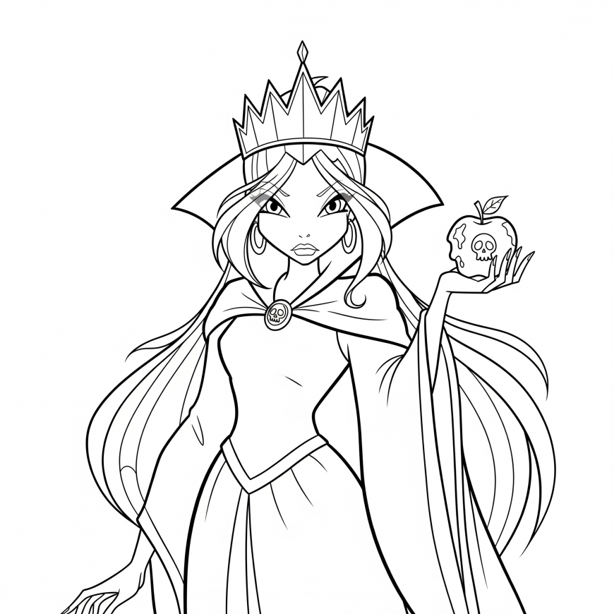 Winx style Evil Queen coloring page