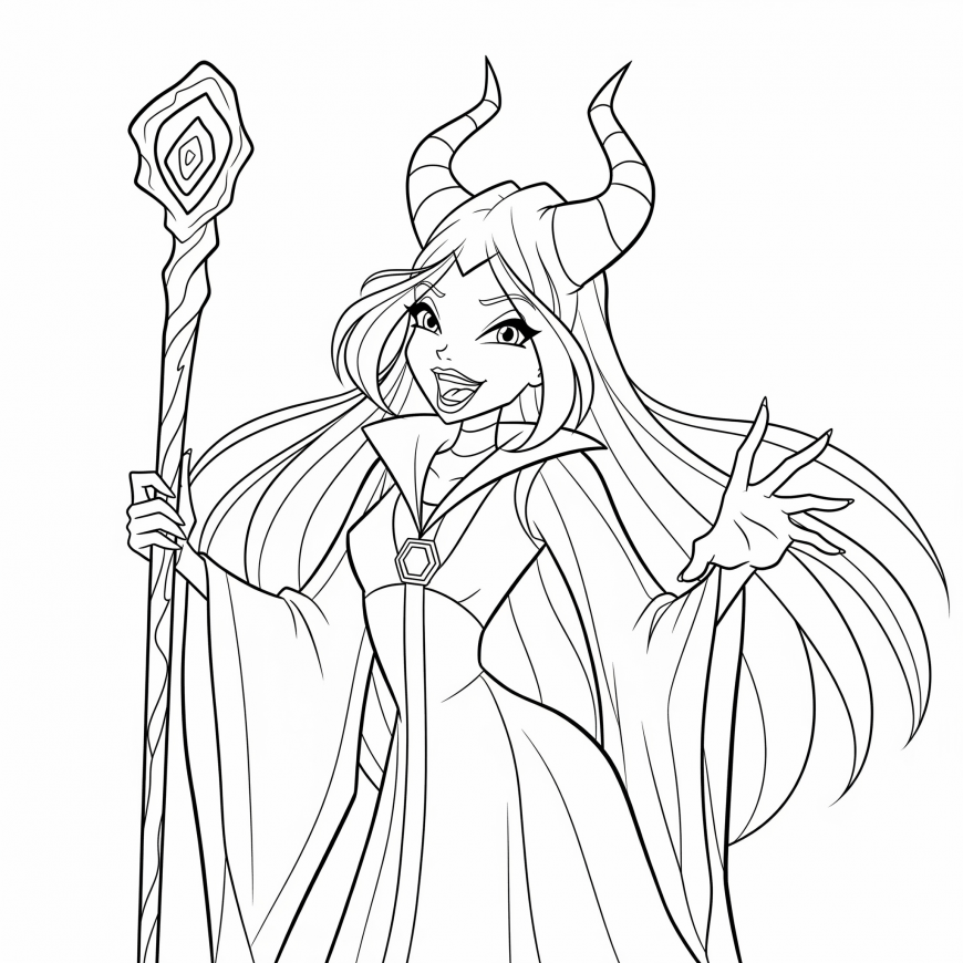 Winx style Maleficent coloring page